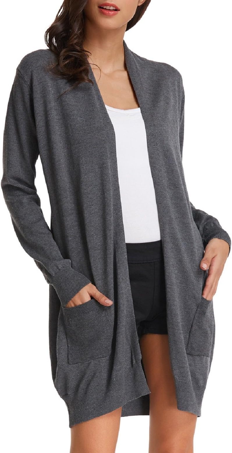 GRACE KARINEssential Solid Open Front Long Knited Cardigan Sweater for Women