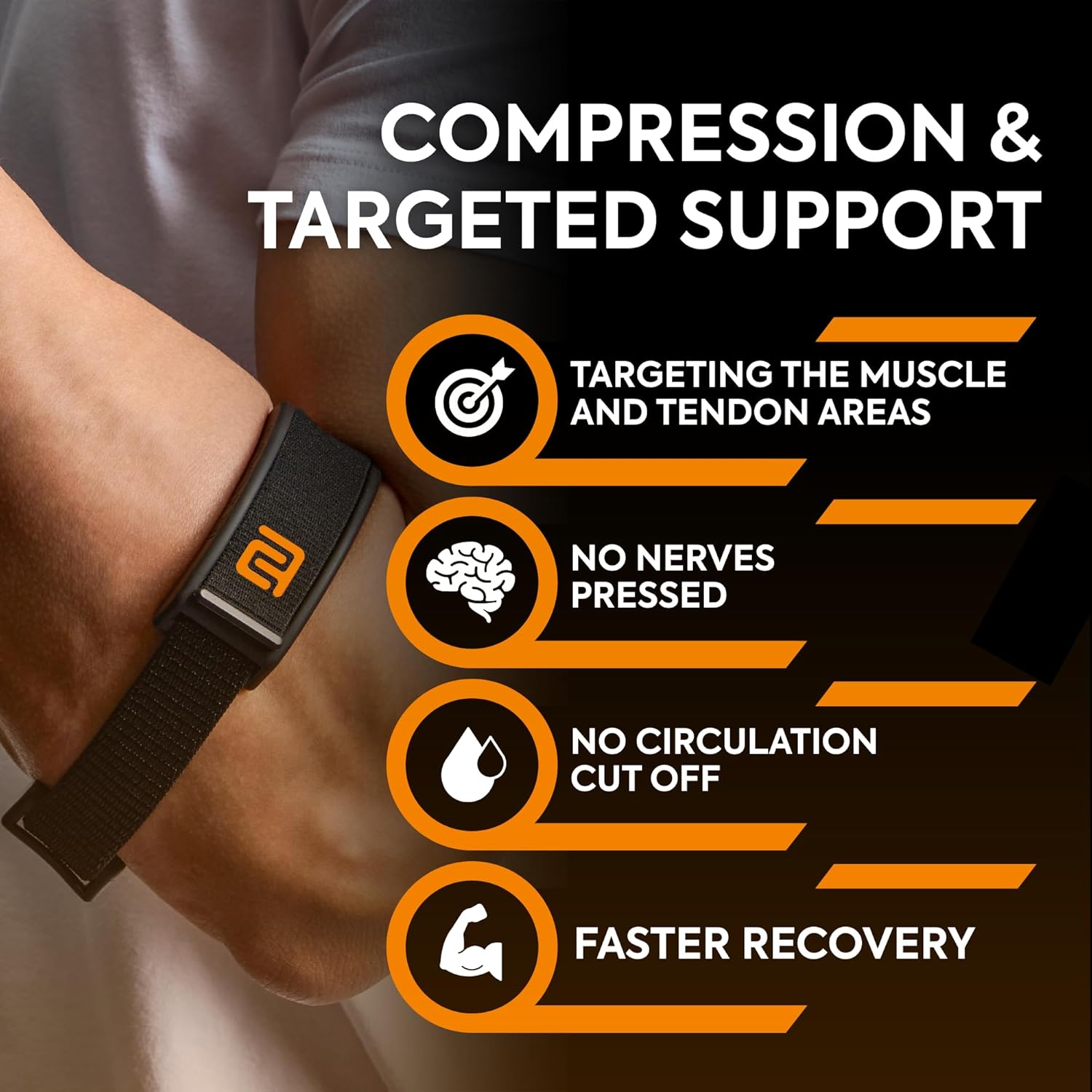 FICOR Elbow Brace for Tennis Elbow, Golfers Elbow, Tendonitis Relief Adjustable Compression Arm Support for Pain Relief at Work, Gym, Sports and Daily Use One Size Fits Most