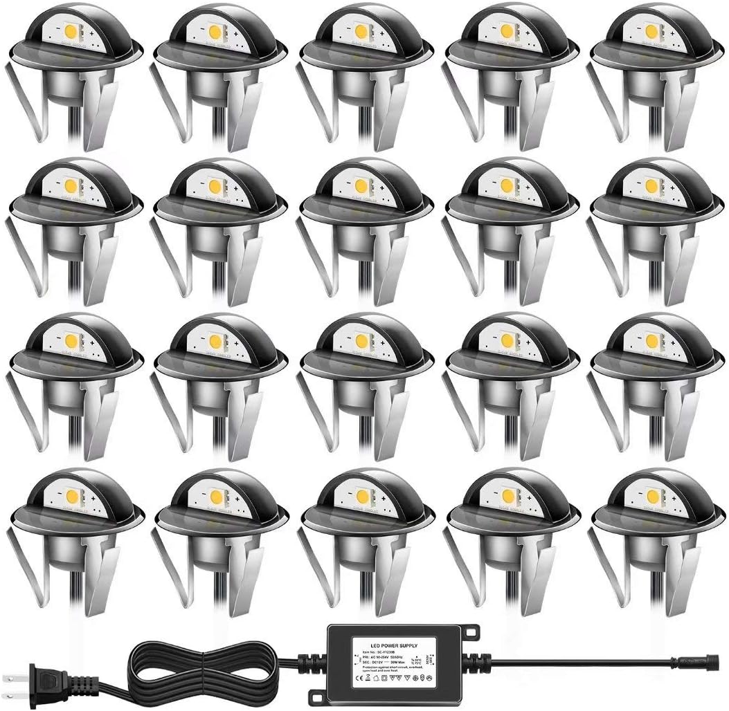 QACA Recessed LED Deck Lighting Kits DC12V Low Voltage F1.38