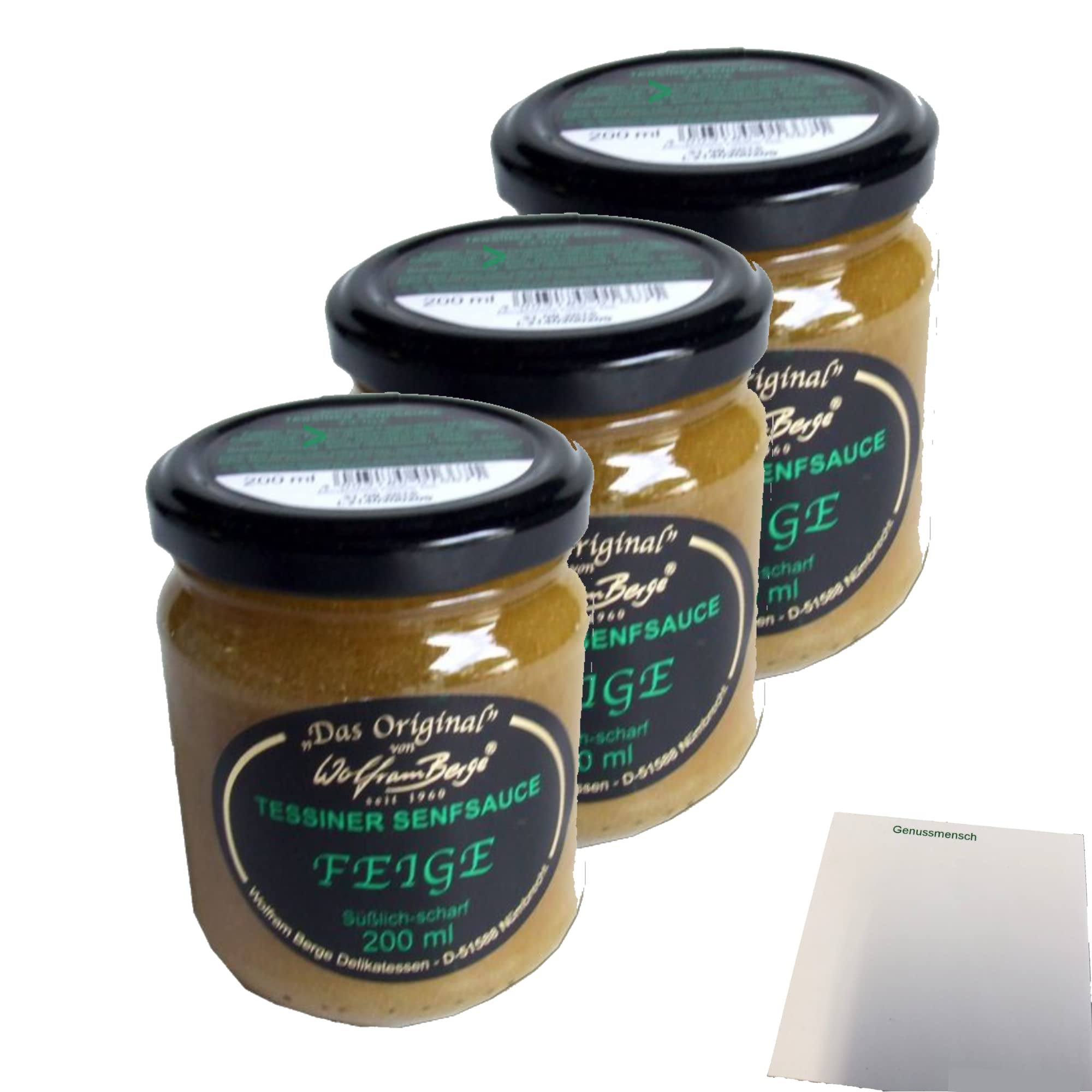 Wolfram Berge Tessiner Senfsauce Feige 3er Pack 3x200ml Glas