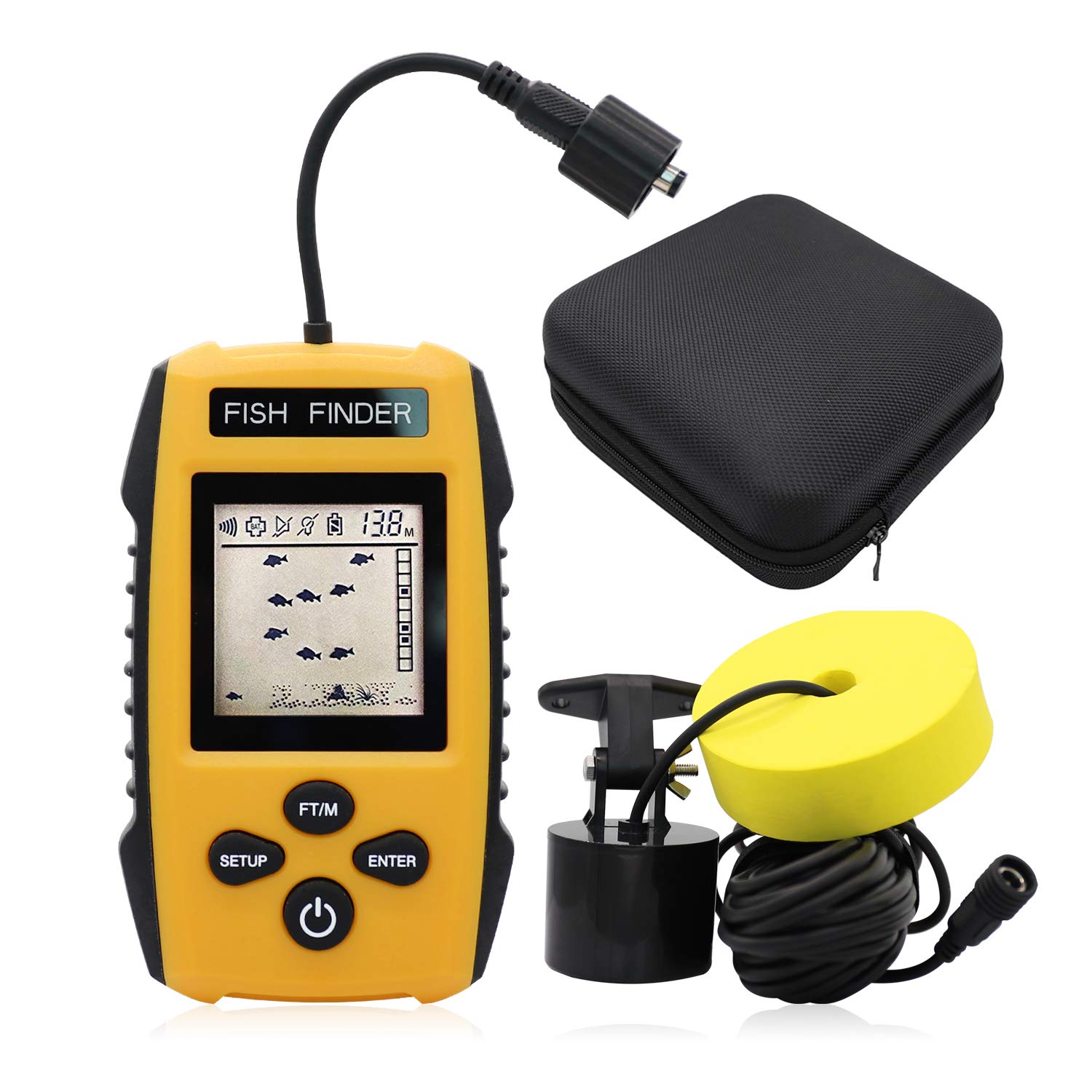 Buy RICANK Portable Fish Finder, Contour Readout Handheld Fishfinder Depth readout 3ft(1m) to