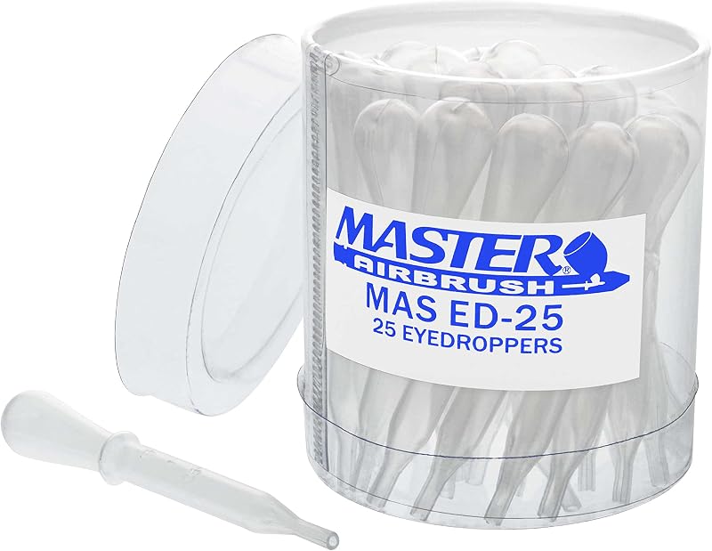 Master Airbrush® Brand 25 Pipette Eyedroppers for Liquid Transfer and Airbrush Paint