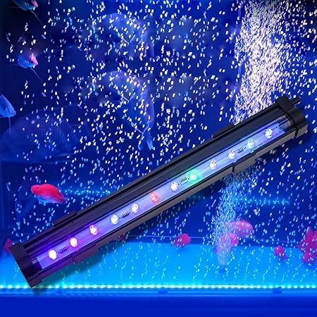 Amazon Co Jp Led水槽ライト 気泡ライト アクアリウムライト 水中ライト 熱帯魚ライト 潜水灯 7色led 水族館水槽用照明 装飾 酸素補給 観賞魚 熱帯魚飼育 水草育成 Ip68防水 高輝度 長寿命 省エネ 水陸両用 淡水海水両用 Rgb 緩慢変色 吸盤式 56cm 21led 60 70cm水槽