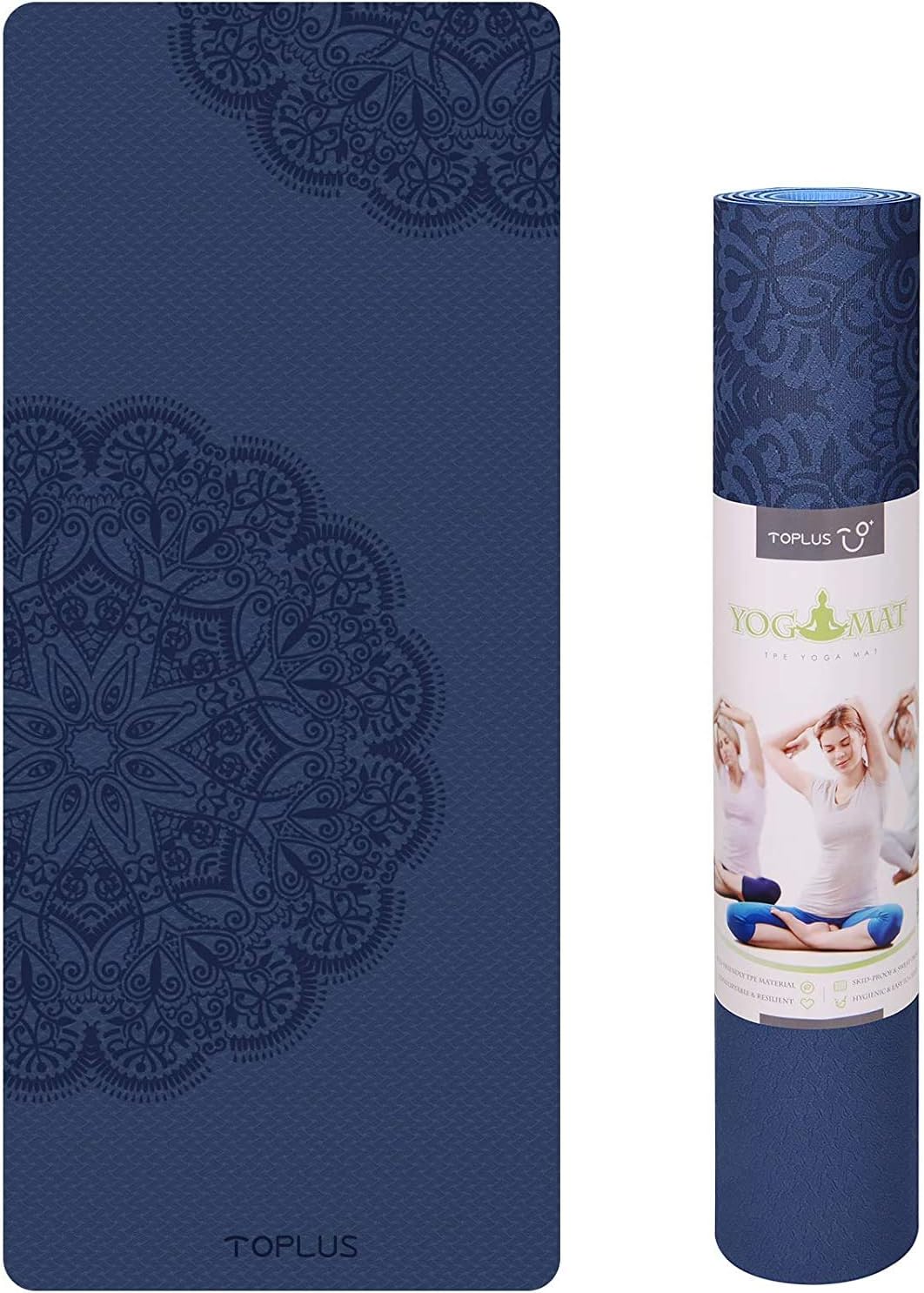 Body Alignment Yoga Mat - Pro Yoga Mat Eco Friendly Non Slip Fitness Exercise Mat with Carrying Strap-Workout Mat for Yoga, Pilates and Floor Exercises 1/4 Inch Thick
