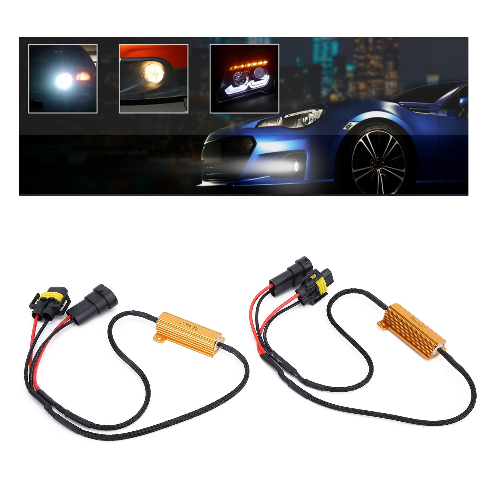 Akozon LED Rezystor Obciążenia Canbus 50W 6Ω H11 H8 H9 H27 880 881 2 Szt.
