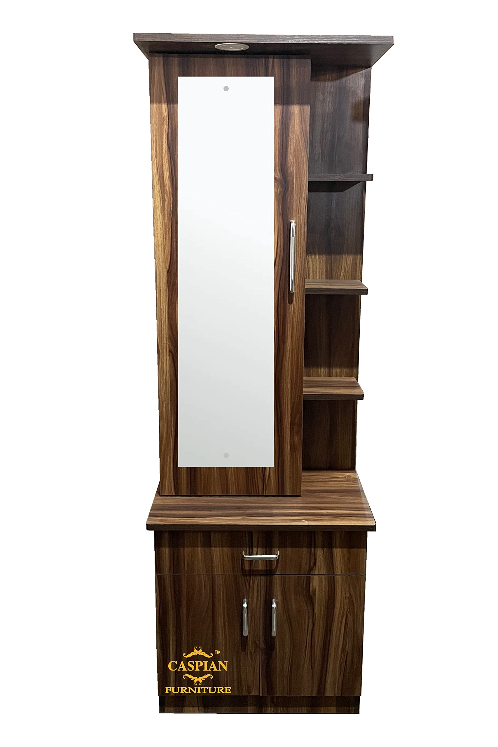 Caspian Furniture Dressing Table with Storage for Bedroom | Storage Cabinet with Drawer and Mirror | Storage Shelf-image-40