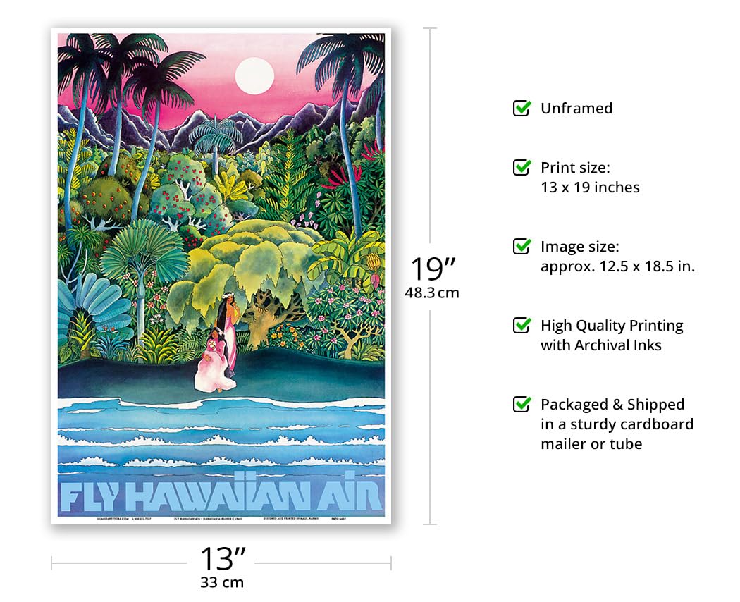 Hawaiian Air アートマップ ビンテージポスター Hawaiian Air アートマップ ビンテージポスター Amazon.com