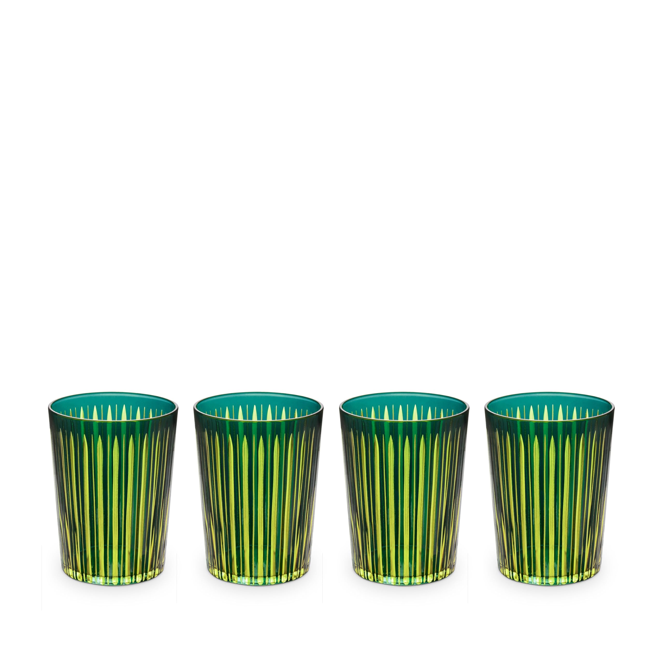 L-Objet Prism Highball Glasses - Green (Set of 4)