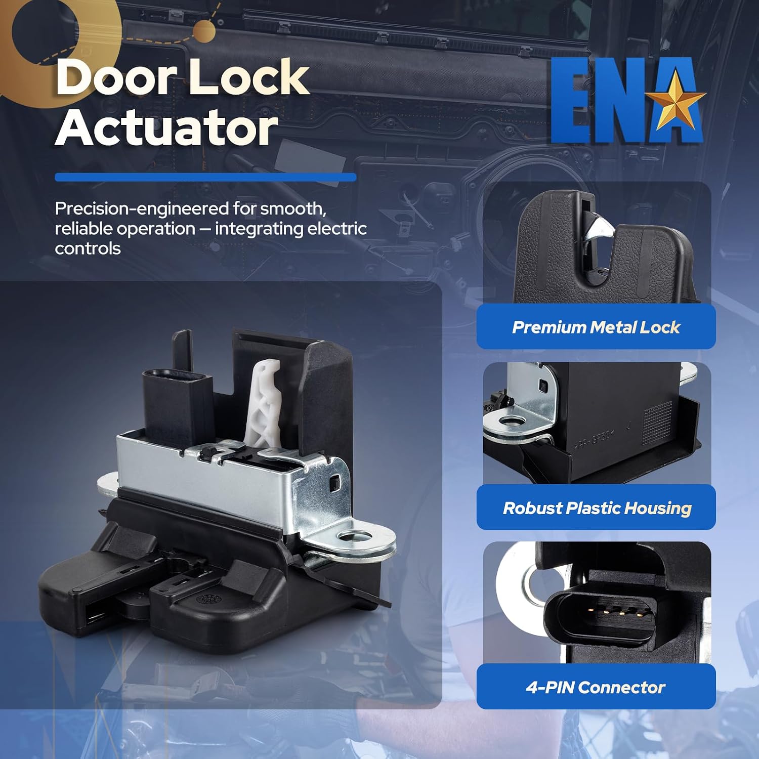 ENA Power Door Lock Latch Actuator Assembly Liftgate Trunk Compatible with VW Jetta Tiguan Limited Golf SportWagen 2008-2018 Replacement for 931-718 931718 5M0827505B9B9 5M0827505E9B9 5M0827505H9B9