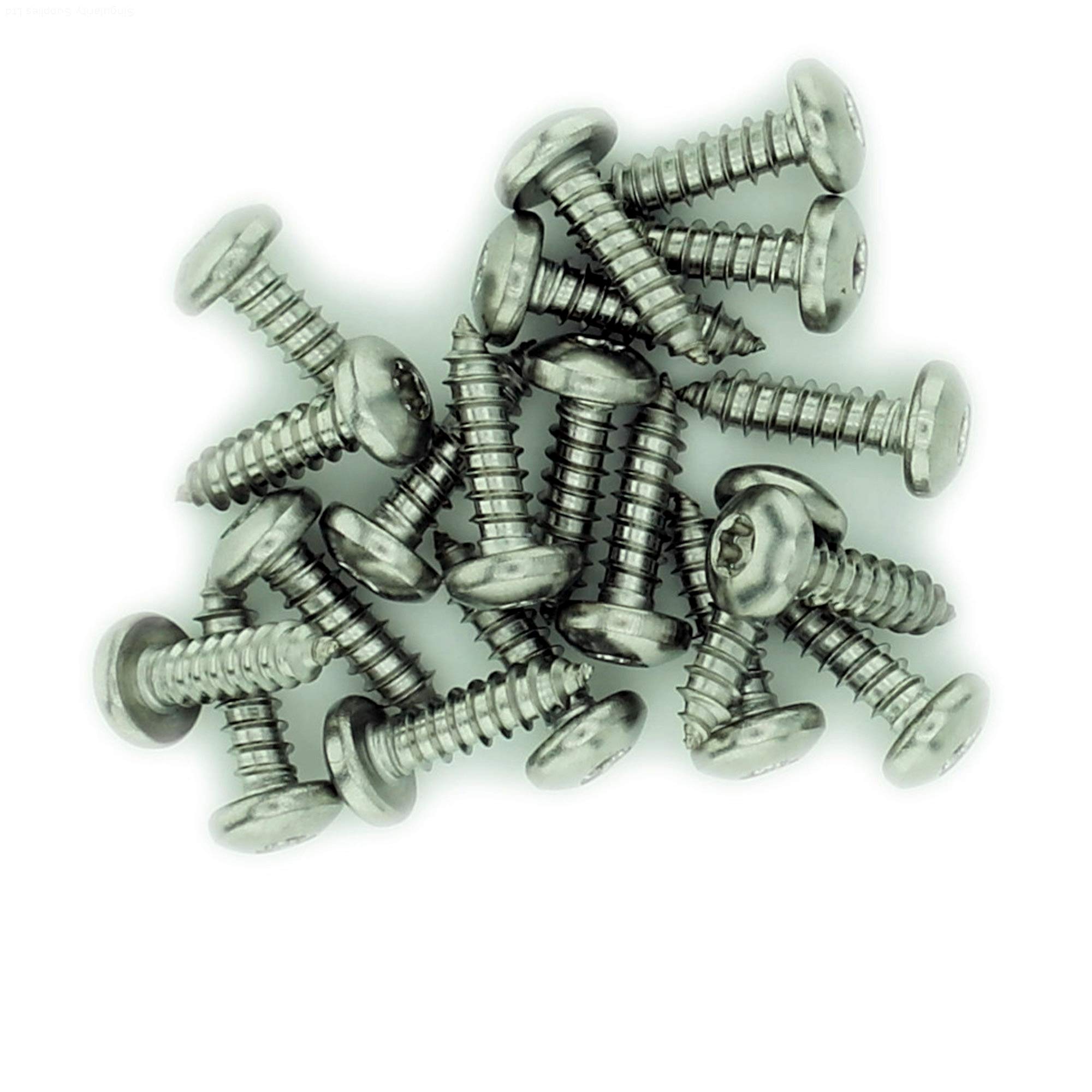 Singularity Supplies Silver No.2 X 0.25 (2.2Mm X 6.5Mm) Tx Pan Self-Tapping Screw - Stainless Steel (A2) (Pack Of 20)