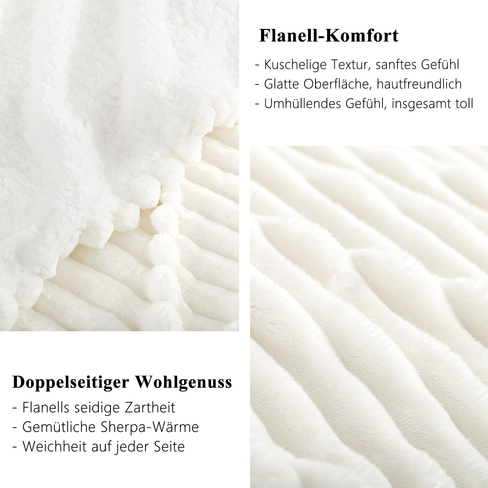 Coperta Pile Aisbo 150x200 Cm – Beige, Morbida E Calda, Con Texture A Nuvole Per Letto E Divano