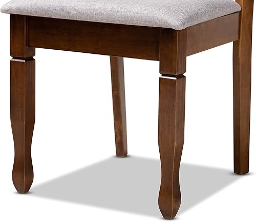 Miniatura 6 de Baxton Studio 167-9883-AMZ - Juego de 4 sillas de comedor, color gris y nogal