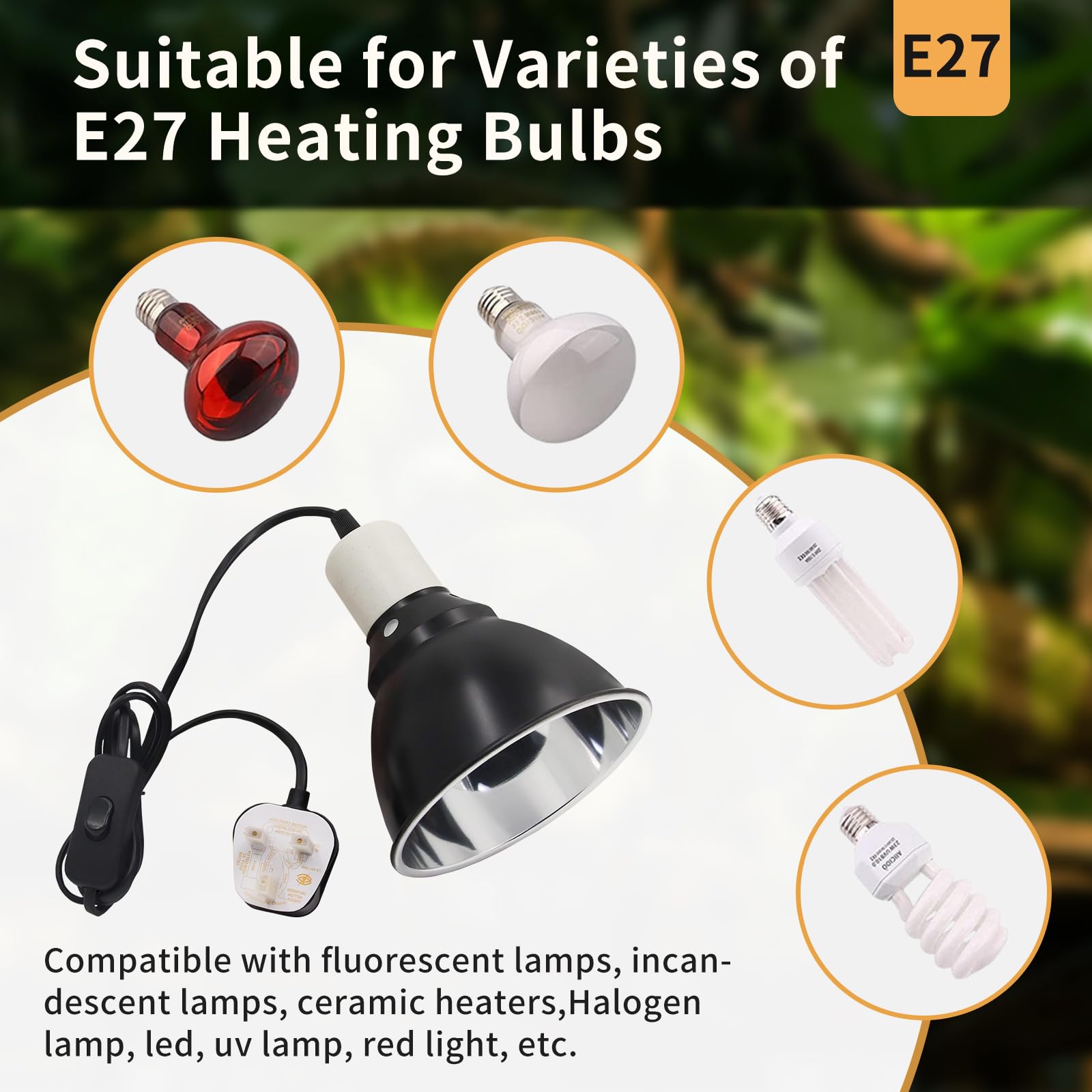 Houtokit Reptile Heat Lamp Holder with Clip - Image 4