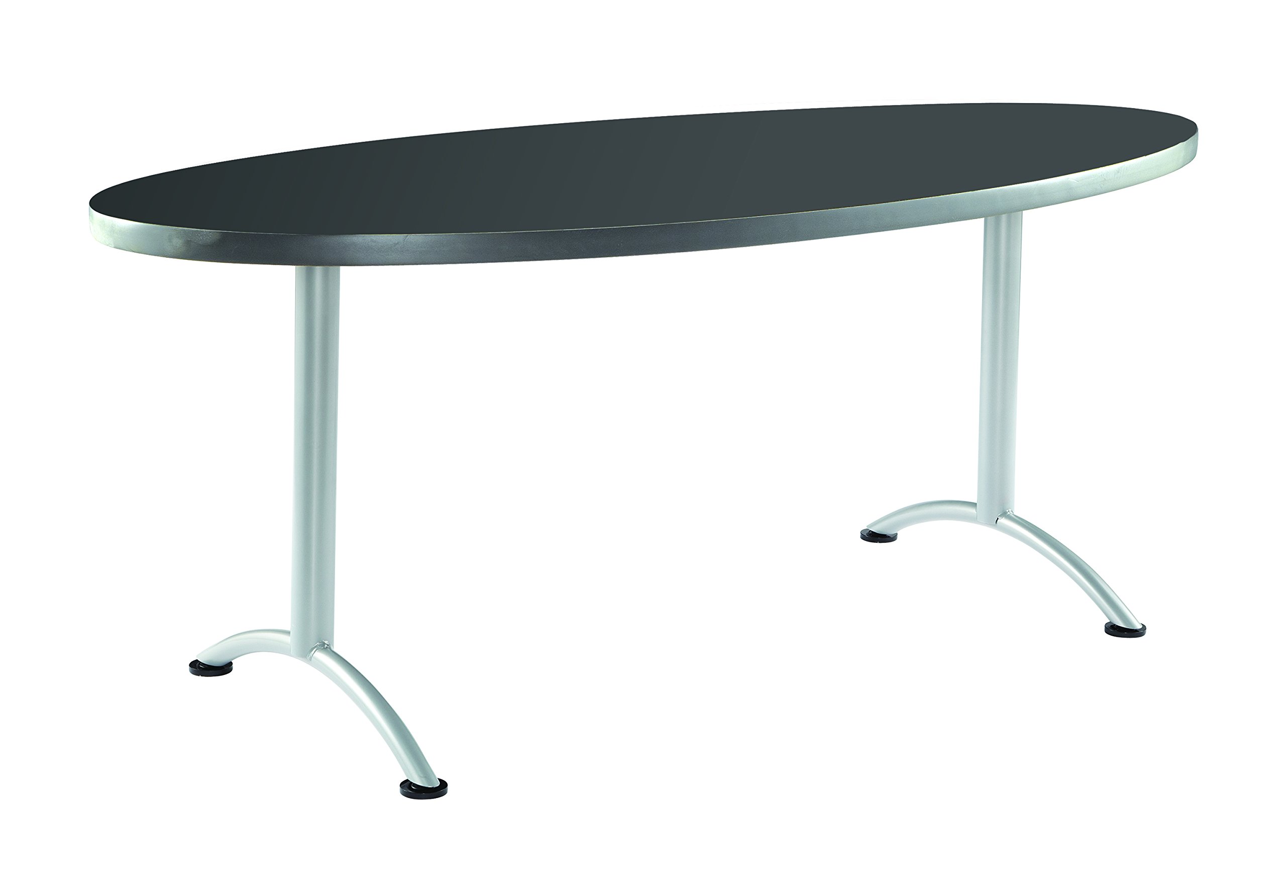 Iceberg ARC 6-Foot Oval Conference Table, Graphite Top, Silver Legs, 36" W x 72" L x 29" H