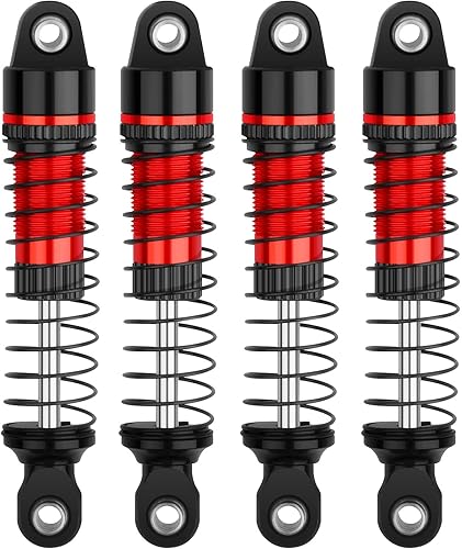Juego de amortiguadores RC ajustables para automóviles TRX4M 118 RC, 4 piezas de repuesto (rojo negro)