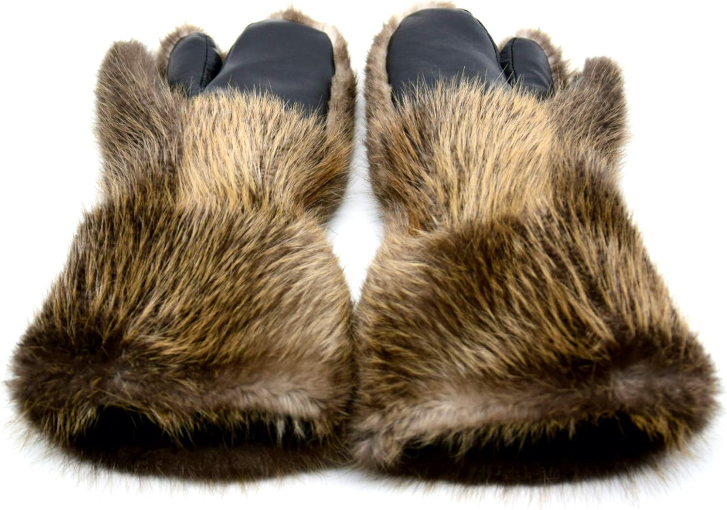 Winter Men's Beaver Fur Mittens (XX-Large) Brown