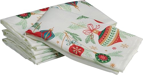 Miniatura 3 de Kadut Servilletas de tela con adornos de árbol de Navidad (17 x 17 pulgadas), tela resistente, servilletas de tela de Navidad para cosecha,