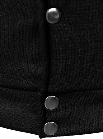 HOOD CREW Hooded Varsity Bomber Jacket Cotton Blend Letterman Hoodie Baseball Jackets for Men