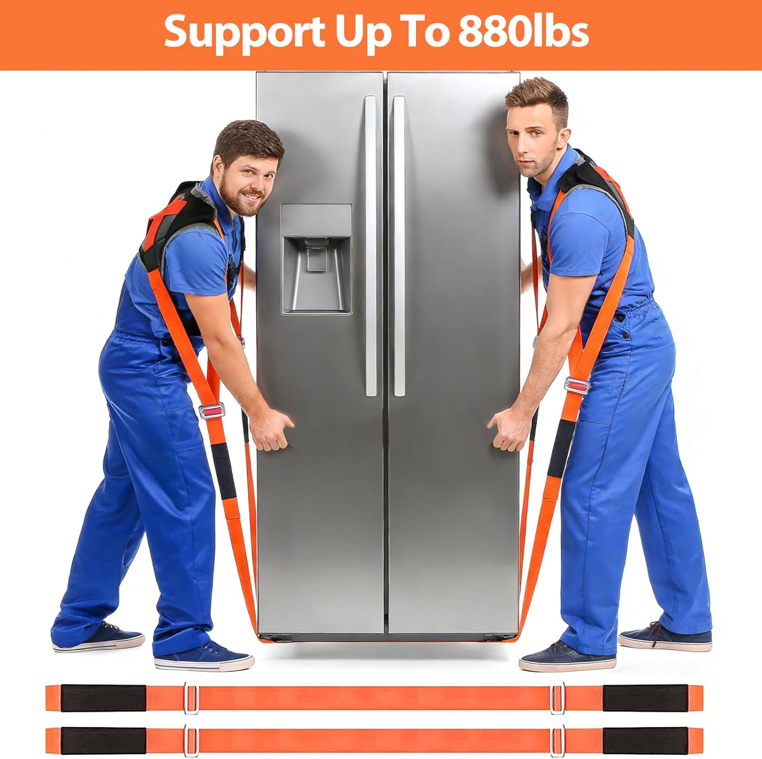 Furniture Moving Straps,Lifting Straps for 2 Movers,Adjustable Moving Strap Padded Back Support Easily Moving Furniture,Appliances,Mattresses,Heavy Objects up to 880lbs