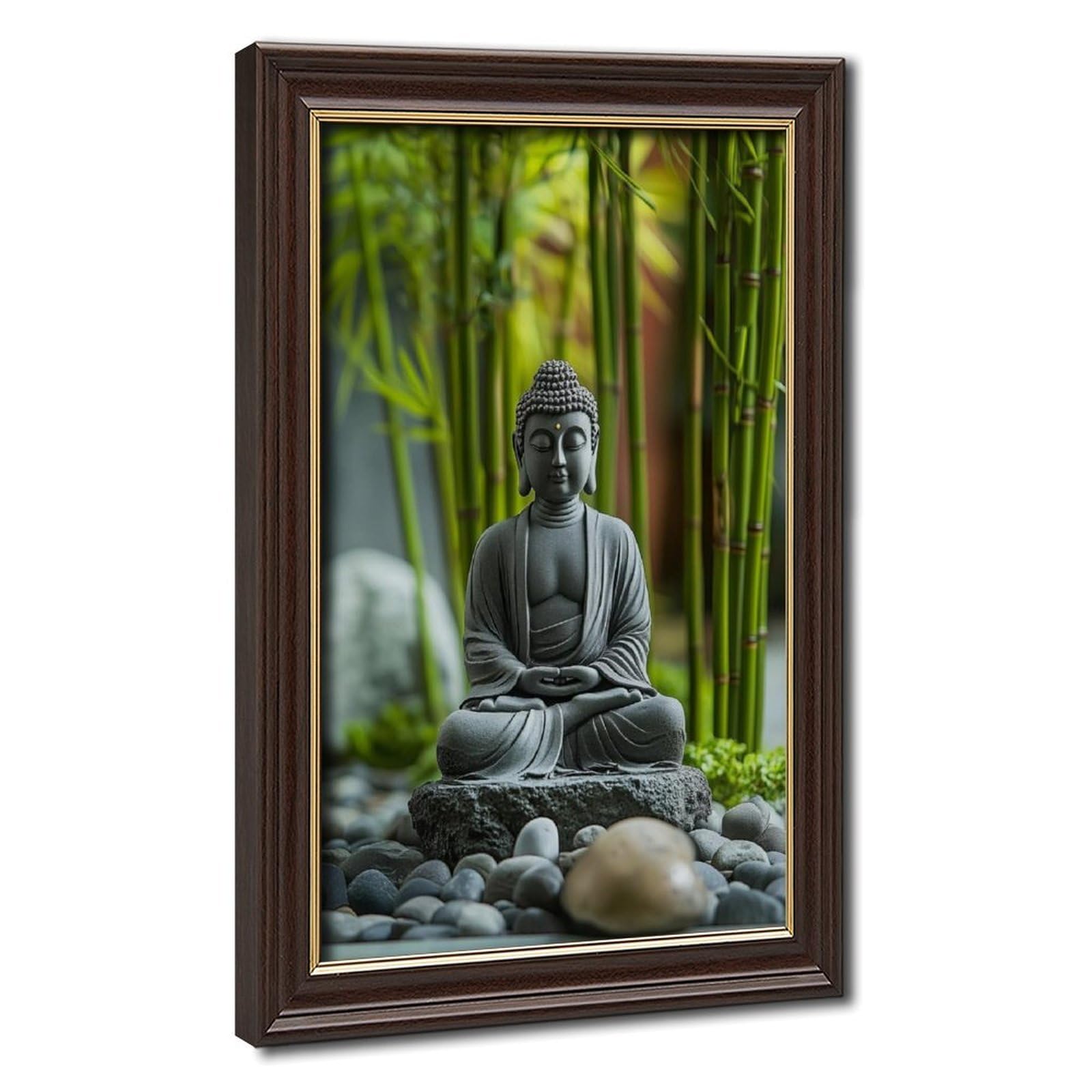 Lxwnze Mokume Gane Frame-Style Zen Garden Buddha Statue For(39) Canvas Poster For Dorm Room Decor Gift