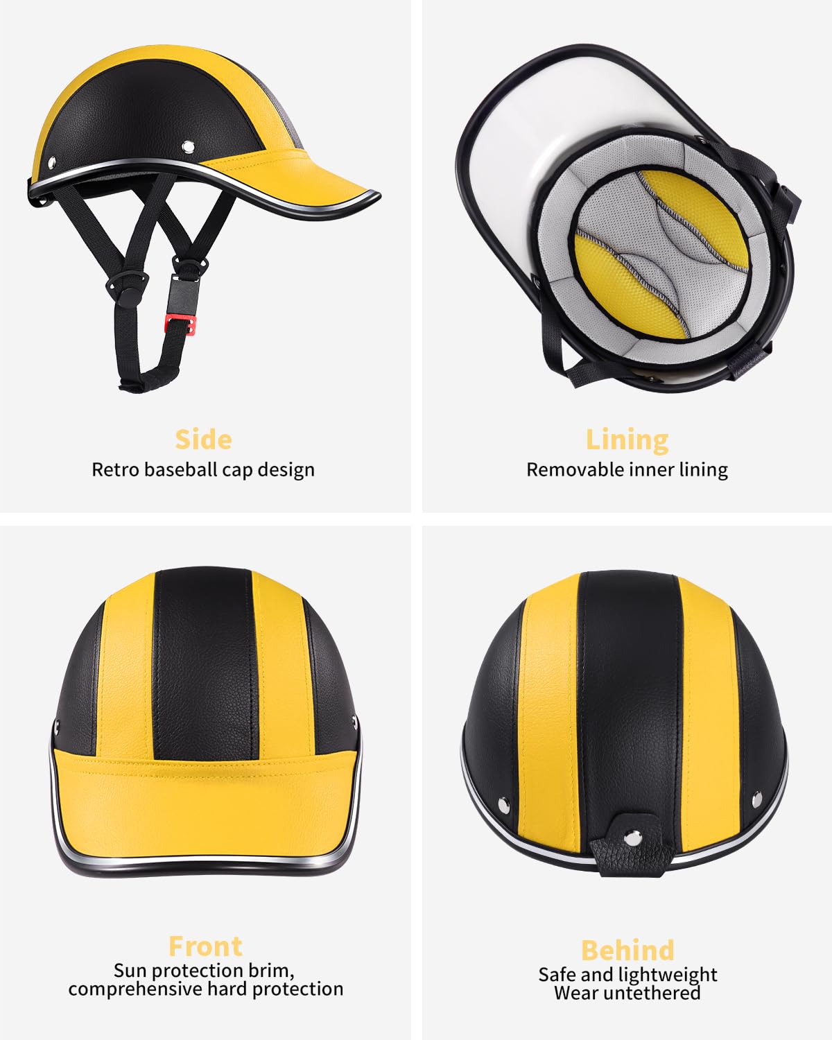 Casquette de baseball pour adulte – Style urbain pour golf, profil bas – Chapeau rétro en cuir PU pour homme et femme