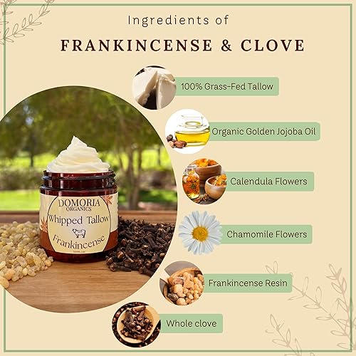 Miniatura 4 de Handmade Whipped Tallow Balm - (Value Size) Frankincense Resin & Whole Clove, Herb-Infused Chamomile & Calendula for Men, Women, Psoriasis, Eczema,