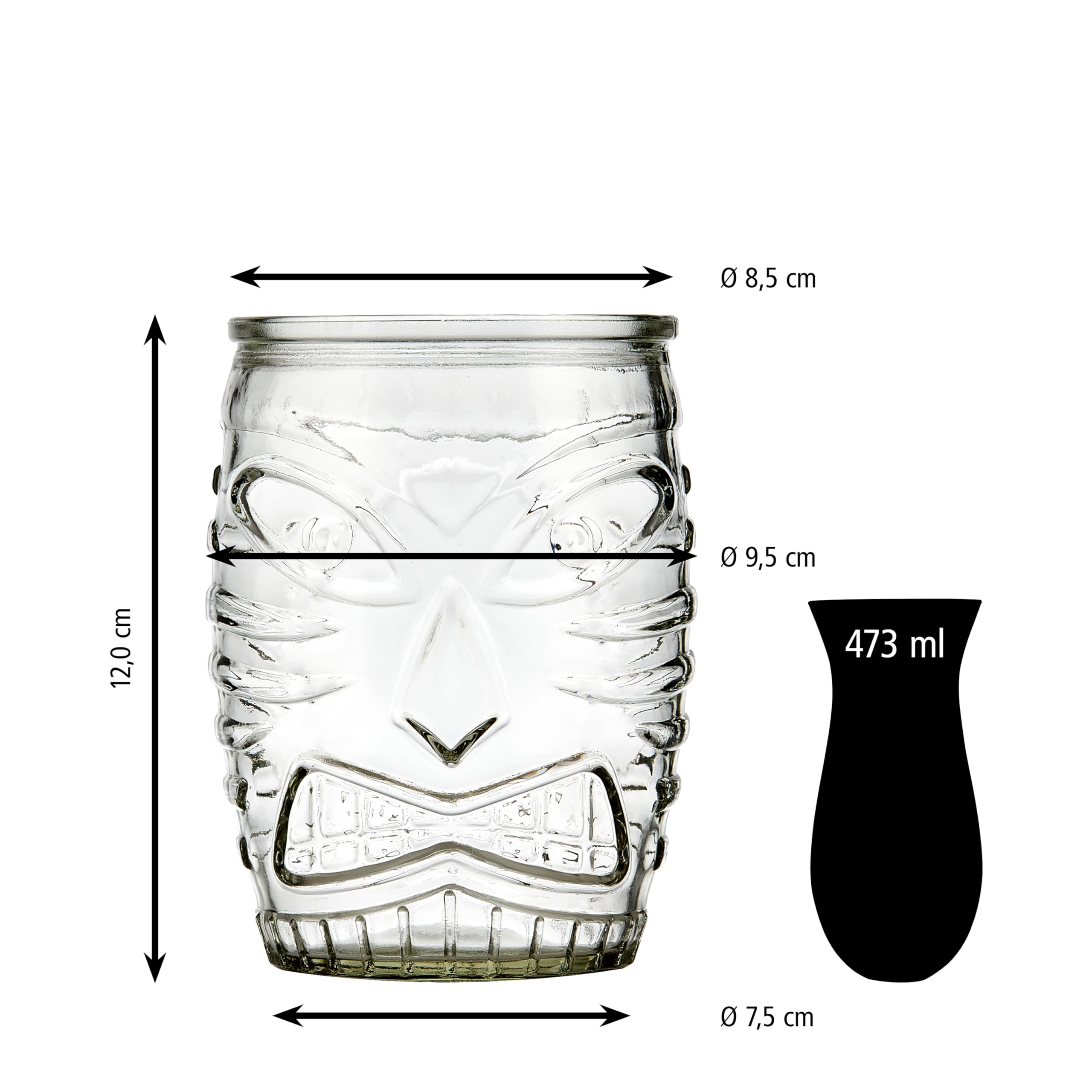 LIBBEY 70351 Trinkglas "TIKI", 473 ml, 12er Set