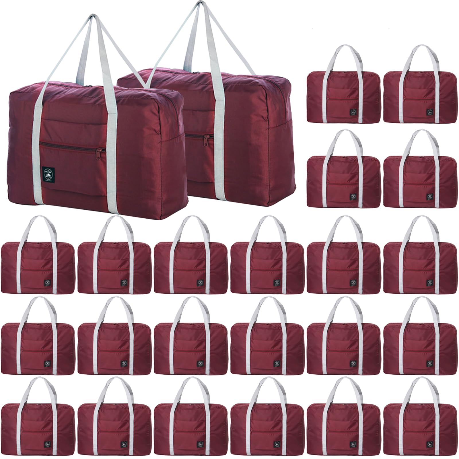 INVODA Borsone da viaggio pieghevole da viaggio, 24 pezzi, borsone da palestra, borsa da viaggio in nylon resistente all'acqua, per uomini e donne, Rosso 24