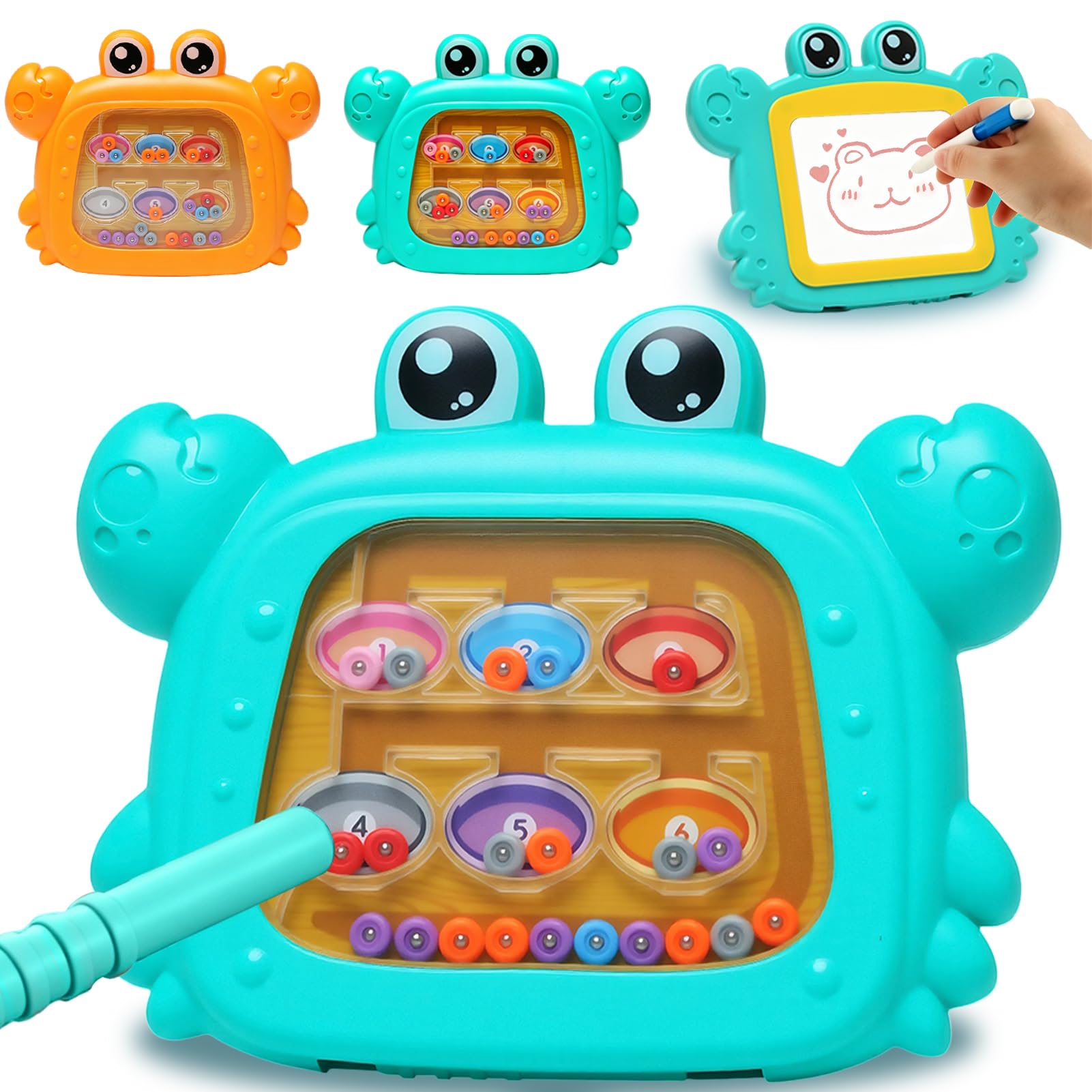 TonStyle Magnetic Drawing Board, Sensory Toys, 2-in-1 Magnetic Drawing Board & Maze Puzzle Toy, Portable Travel Camping Classroom Play Gift for 1-6 Years Old Boys Girls Birthday Party