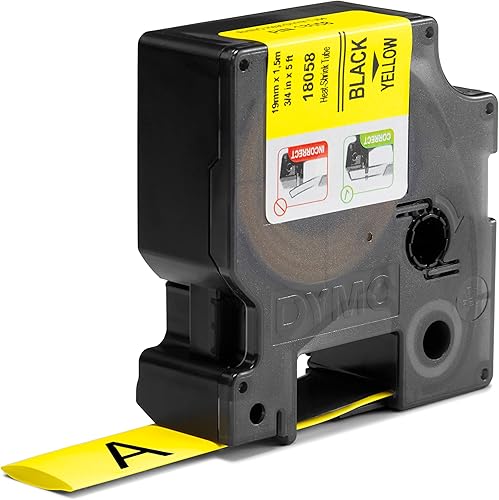 Vista 36 de DYMO Tubos termorretráctiles industriales para DYMO Industrial RhinoPro Label Makers, negro sobre amarillo, 1/4 pulgadas (18052)