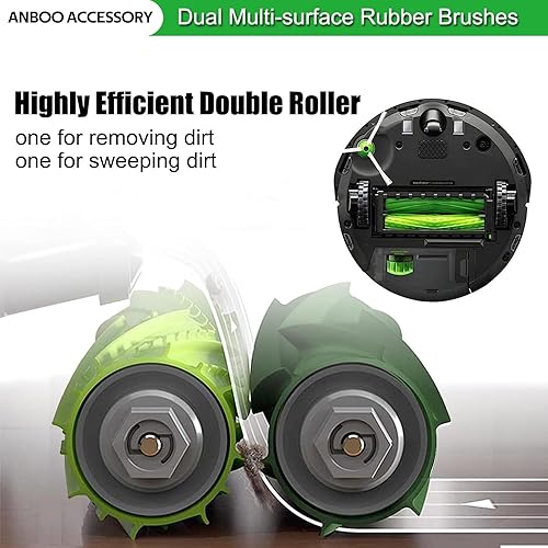 Miniatura 3 de Piezas de repuesto para aspiradora iRobot Roomba serie i & j y e E5 E6 i7 i7+ i3 i3+ i4 i4+ i6 i6+ i8 i8+ j7 j7+Plus, 1 juego de cepillos de goma y