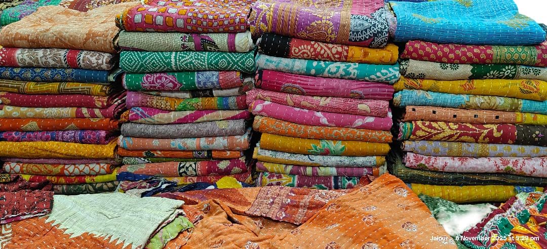 Wolesale Lots of Indian Handmade Kantha Quilts Cotton Bed Cover Throw Old Sari Made Assorted Patches Made Blanke (10)