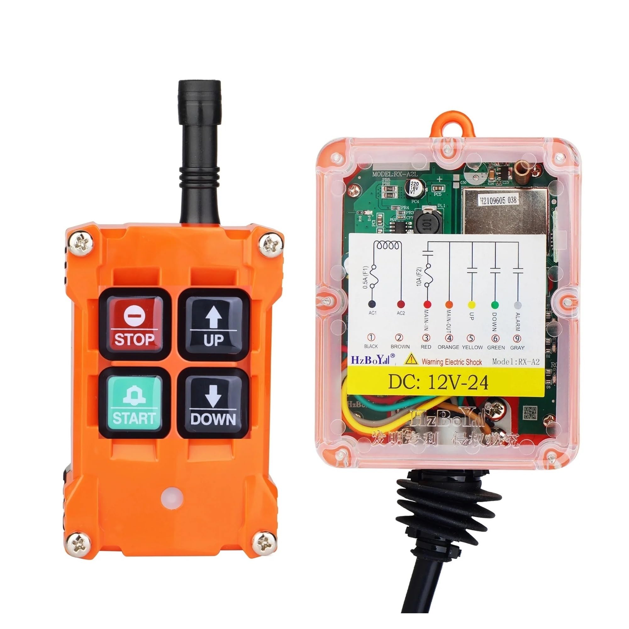 Controllo della Gru, Trasmettitore e Ricevitore for Gru di Sollevamento F21-2S Telecomando Industriale(12V)