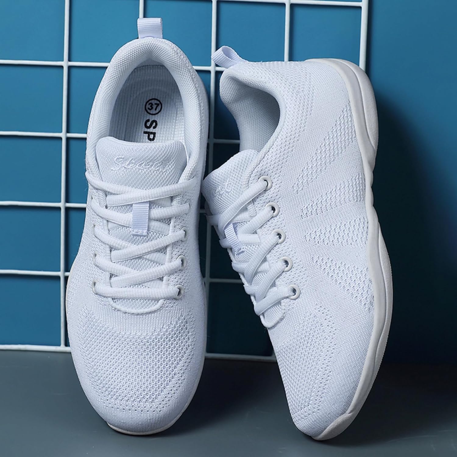 FLIOZY Women’s & Girls’ White Cheerleading Shoes Low Top Lace-Up – Non-Slip Dance Sneakers for Training, Competition & School - Image 7