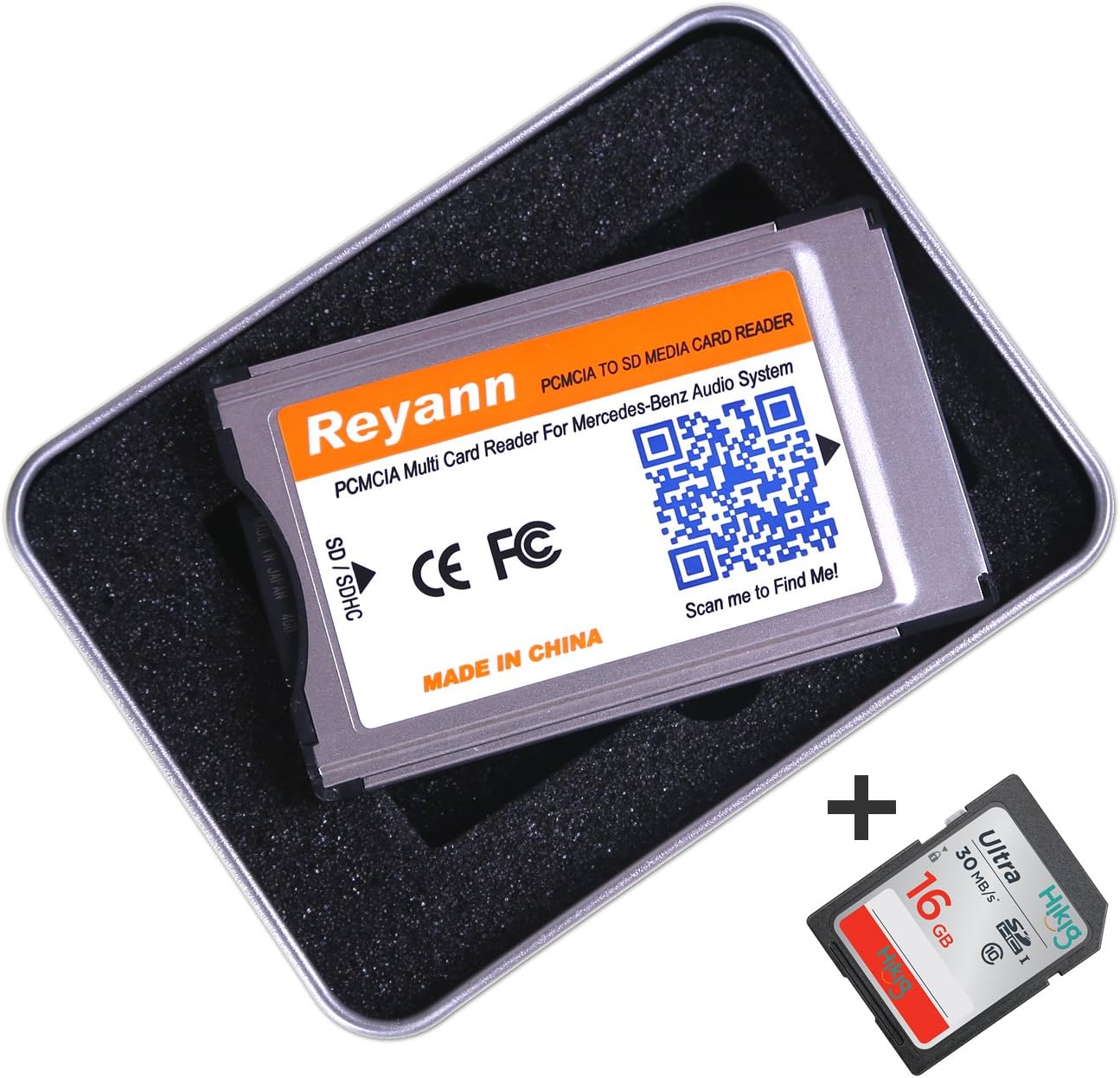 Hikig PCMCIA Convert to SD / SDHC Card Adaptor for Benz C, E, S, GLK, CLS Class COMAND APS System with PCMCIA Slot support 32GB SDHC (PCMCIA + 16G)