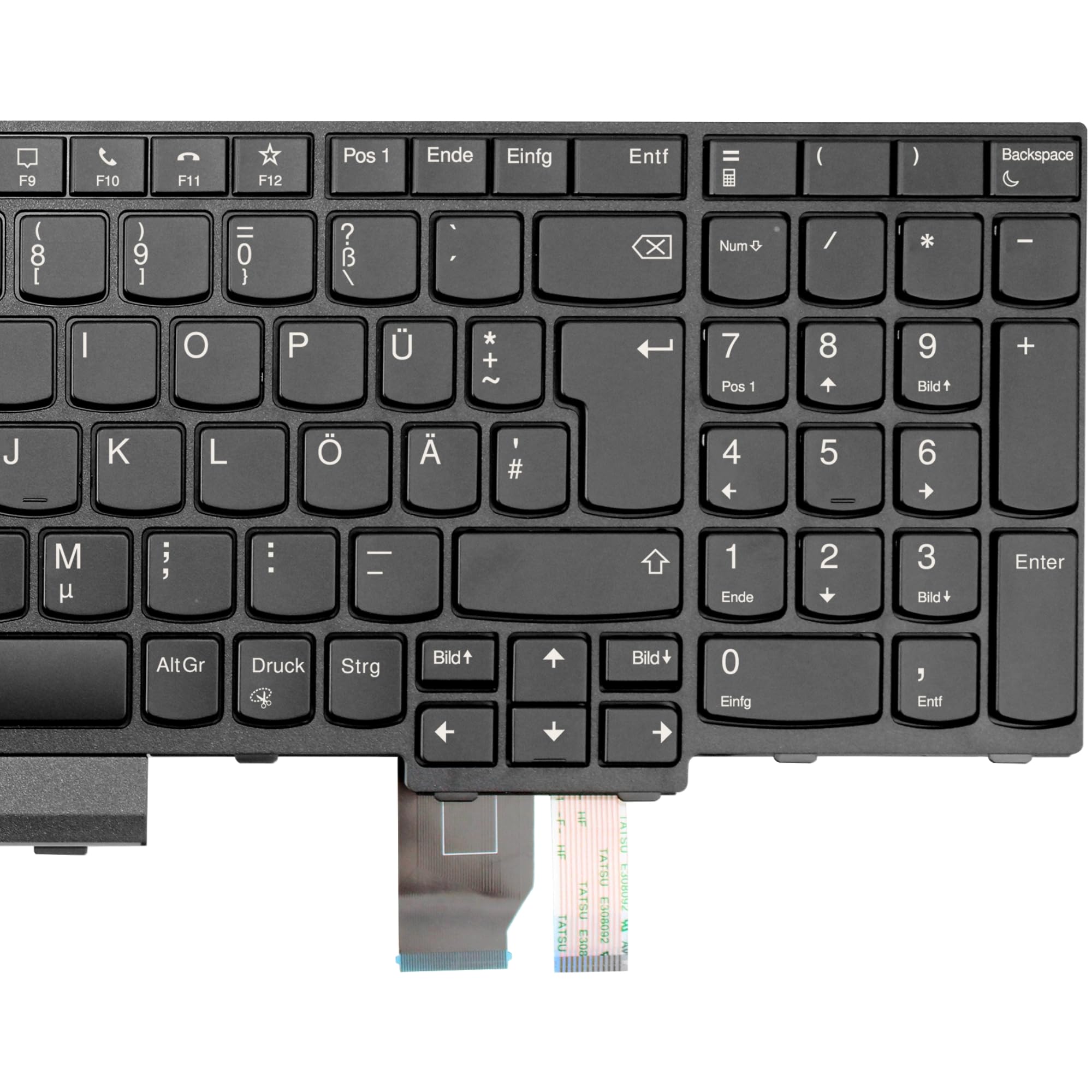 Ersatz-Tastatur kompatibel mit Lenovo ThinkPad P15 Gen 1 / T15g Gen 1 / P17 Gen 1 - Deutsches QWERTZ-Layout, beleuchtet, TrackPoint, NumPad, schwarz