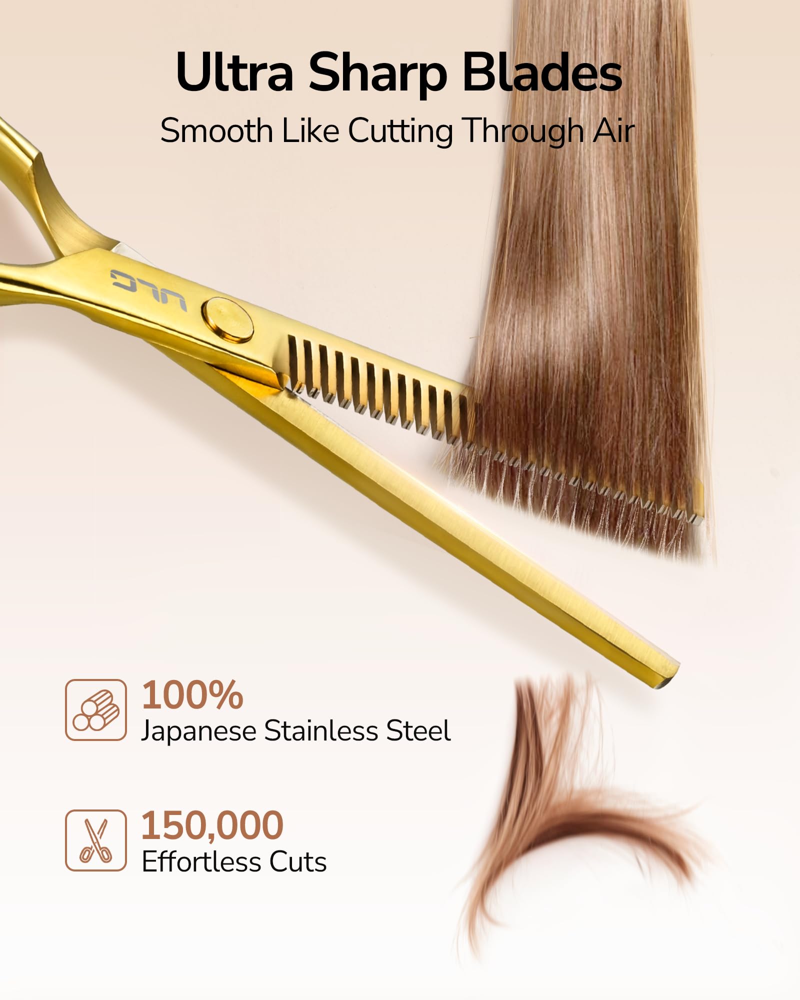 Tijeras profesionales texturizadoras y adelgazantes, tijeras de corte de cabello de 6.5 pulgadas, acero inoxidable japonés ultra afilado, mango ergonómico ambidiestro para peluqueros, estilistas 2