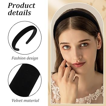 2 Cerchietti Per Capelli Antiscivolo - Nero | 1.5cm E 2.5cm Per Bambine E Donne | GOOMICK - Foto 5