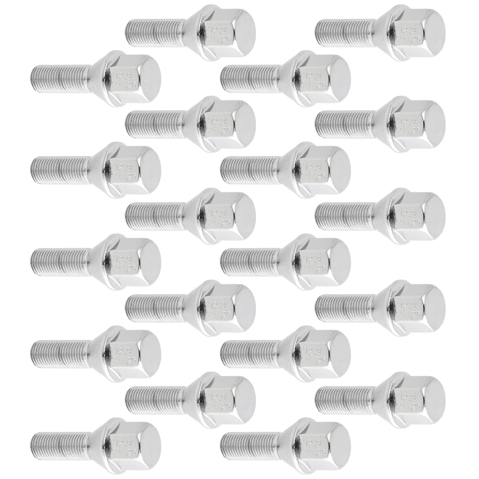 Pernos de rueda esféricos M12 para Jeep Compass y Chrysler 200 kit de 20 tuercas de acero 7