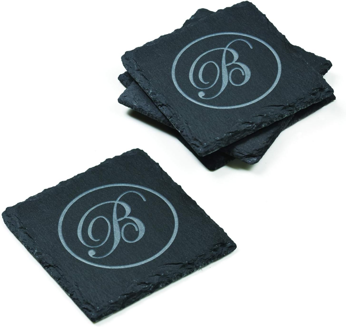 Monogram Slate Coasters, SET OF 4