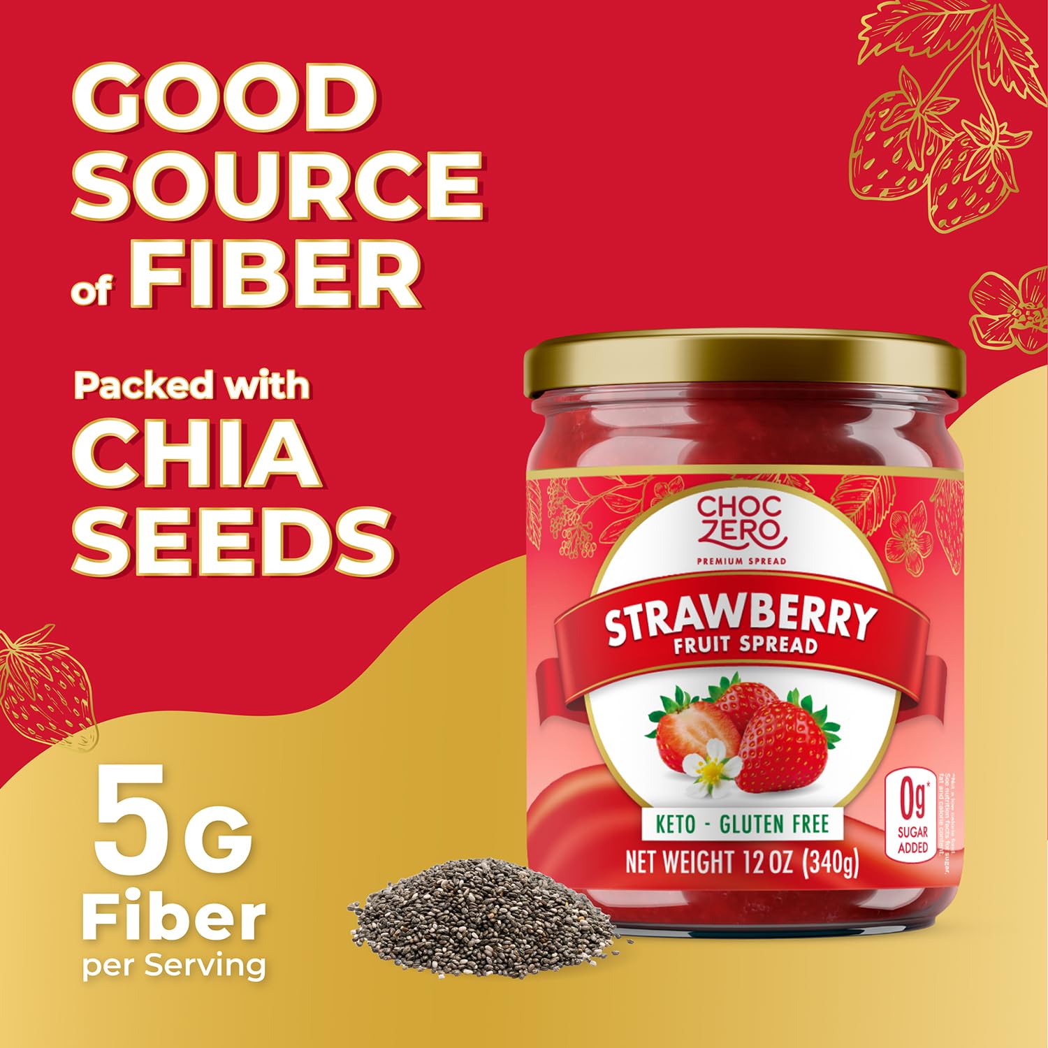 Amazon.com: ChocZero Sugar Free Strawberry Jam, Keto Friendly, No