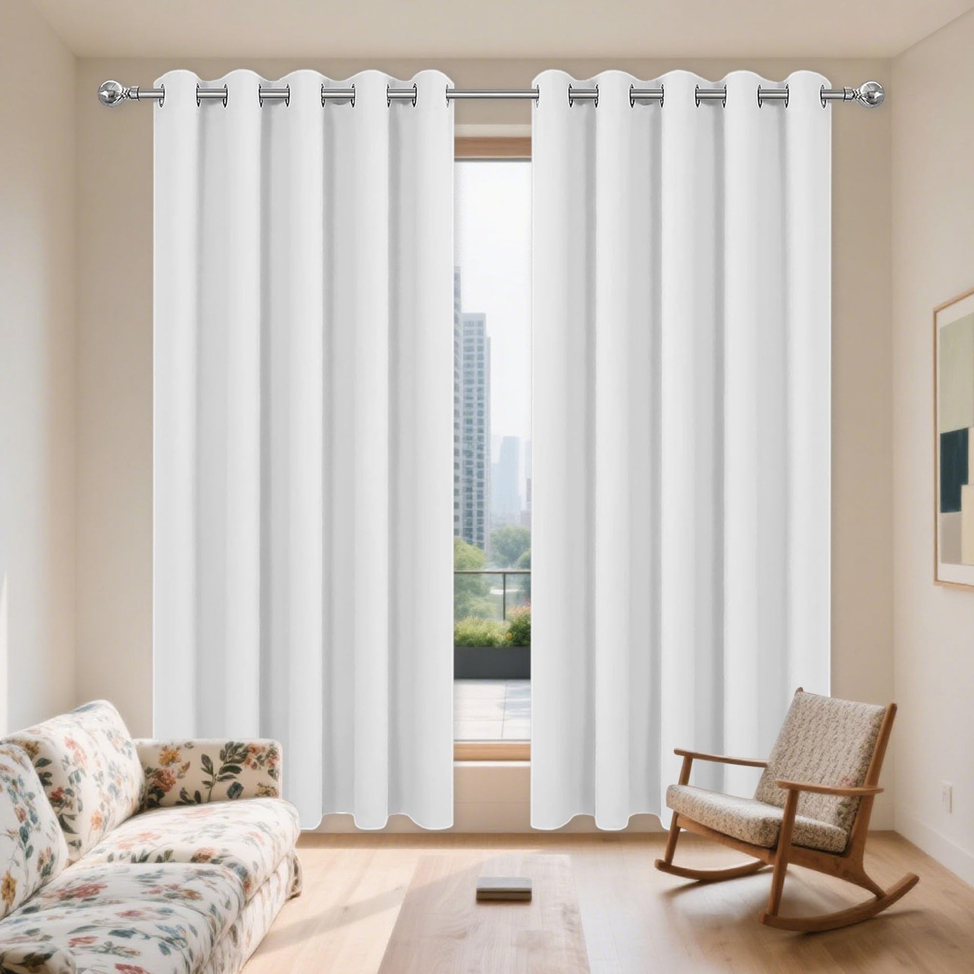 Rideau occultant isolant anti froid 148x270 cm thermique à oeillets
