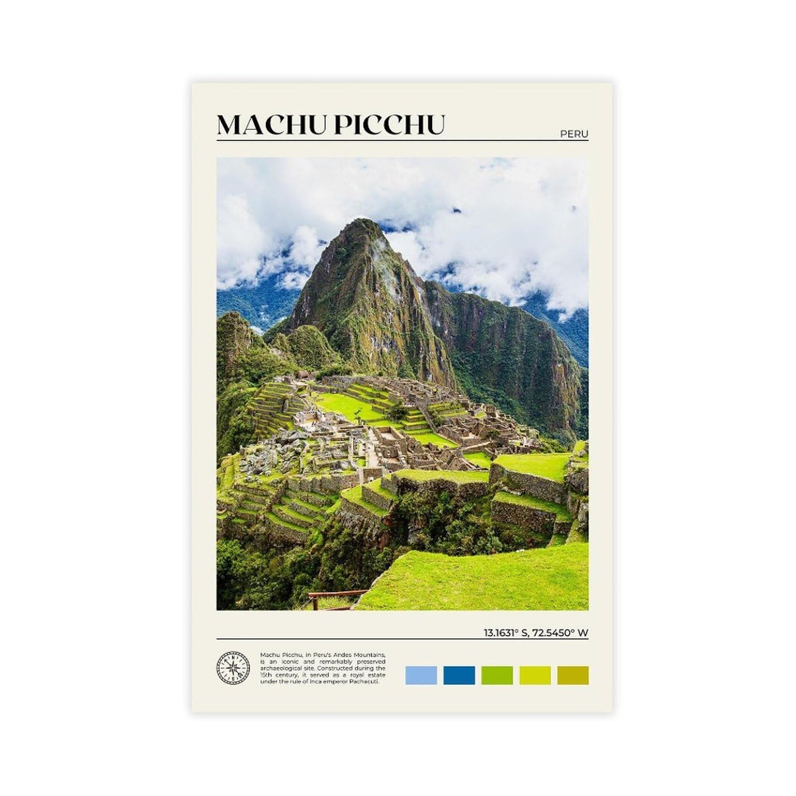 Bareronor Machu Picchu Canvas Poster for Living Room Decor Gift