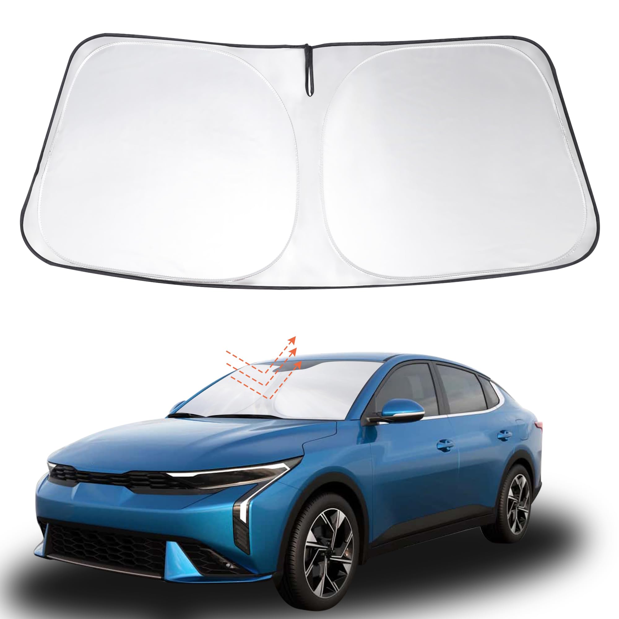 Windshield Sun Shade Custom Fit 2019 2020 2021 2022 2023 2024 2025 Kia Forte Accessories Foldable Sunshade Sun Blocker Front Window Shades Covers Keep Car Cooler