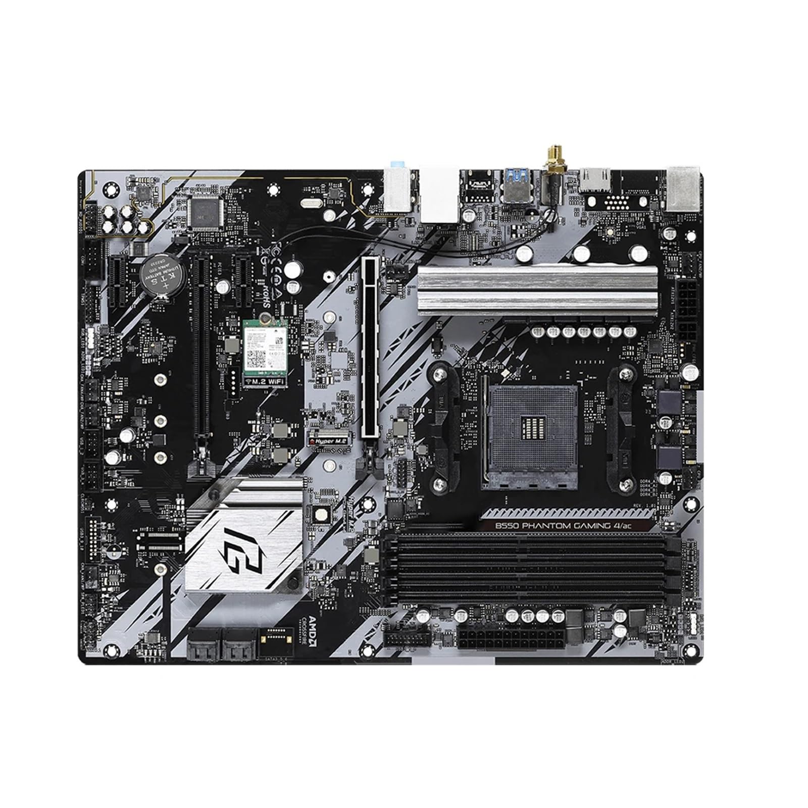 Placa Madre Fit For ASROCK B550 Phantom Gaming 4/AC Soporte AM4Ryzen 5 5600X 5600G 7 5800X3D 9 5900X CPU DDR4 4733+(OC) SATA3 Hyper M.2 ATX