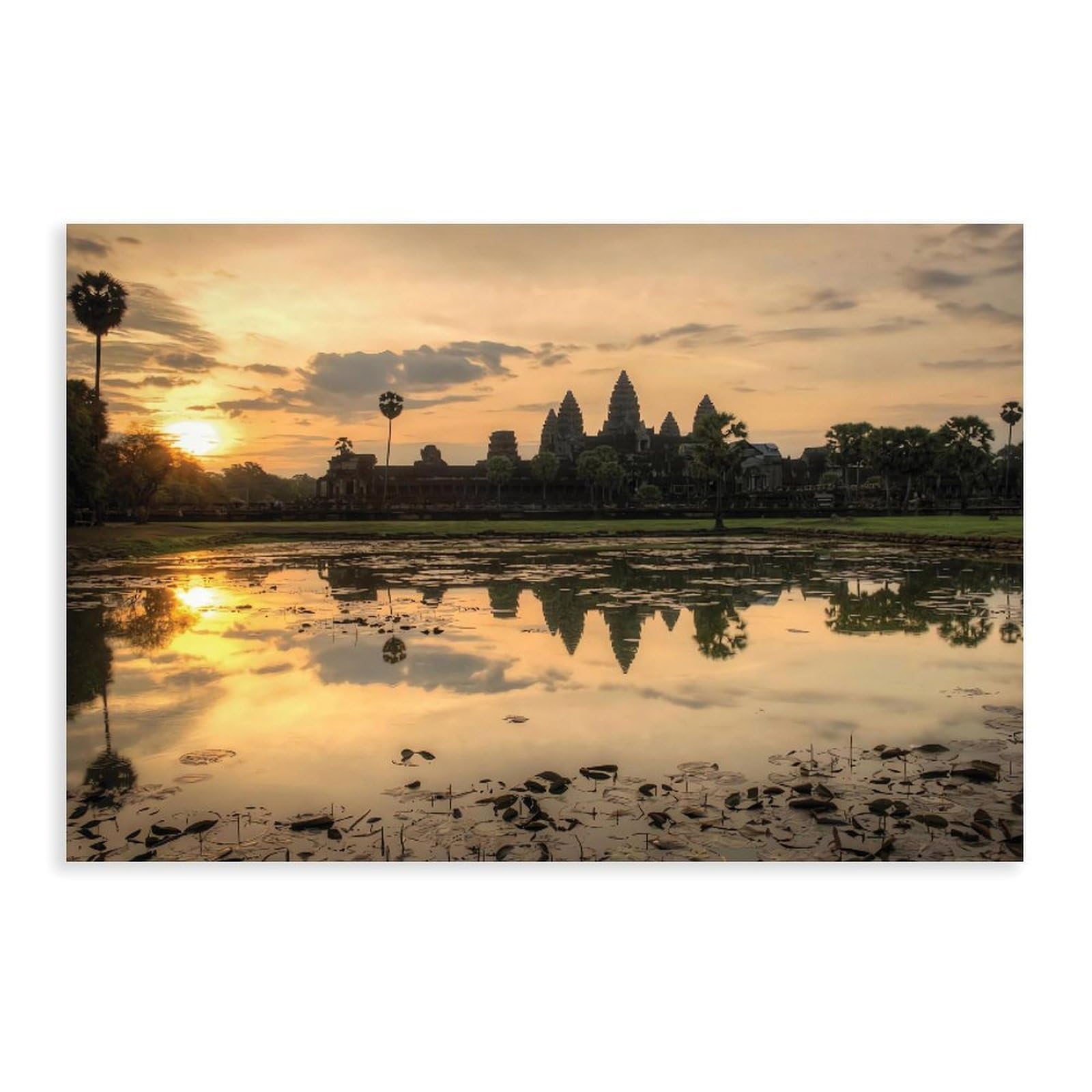 Qnvjqkdsi Unframe Angkor Wat Art Canvas Poster Bedroom Decor Landscape Office Room Decor Gift 24" L X 36" W