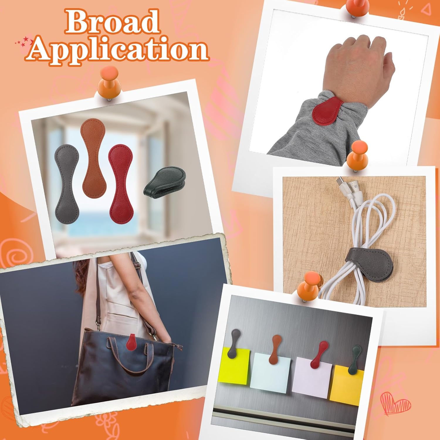 4 Pcs Magnetic Bookmarks Leather Bookmark Vintage Book Marks for Reading Magnetic Bookmark for Men & Women Teachers Students Book Lovers (Red, Green, Brown, Grey) - Image 6