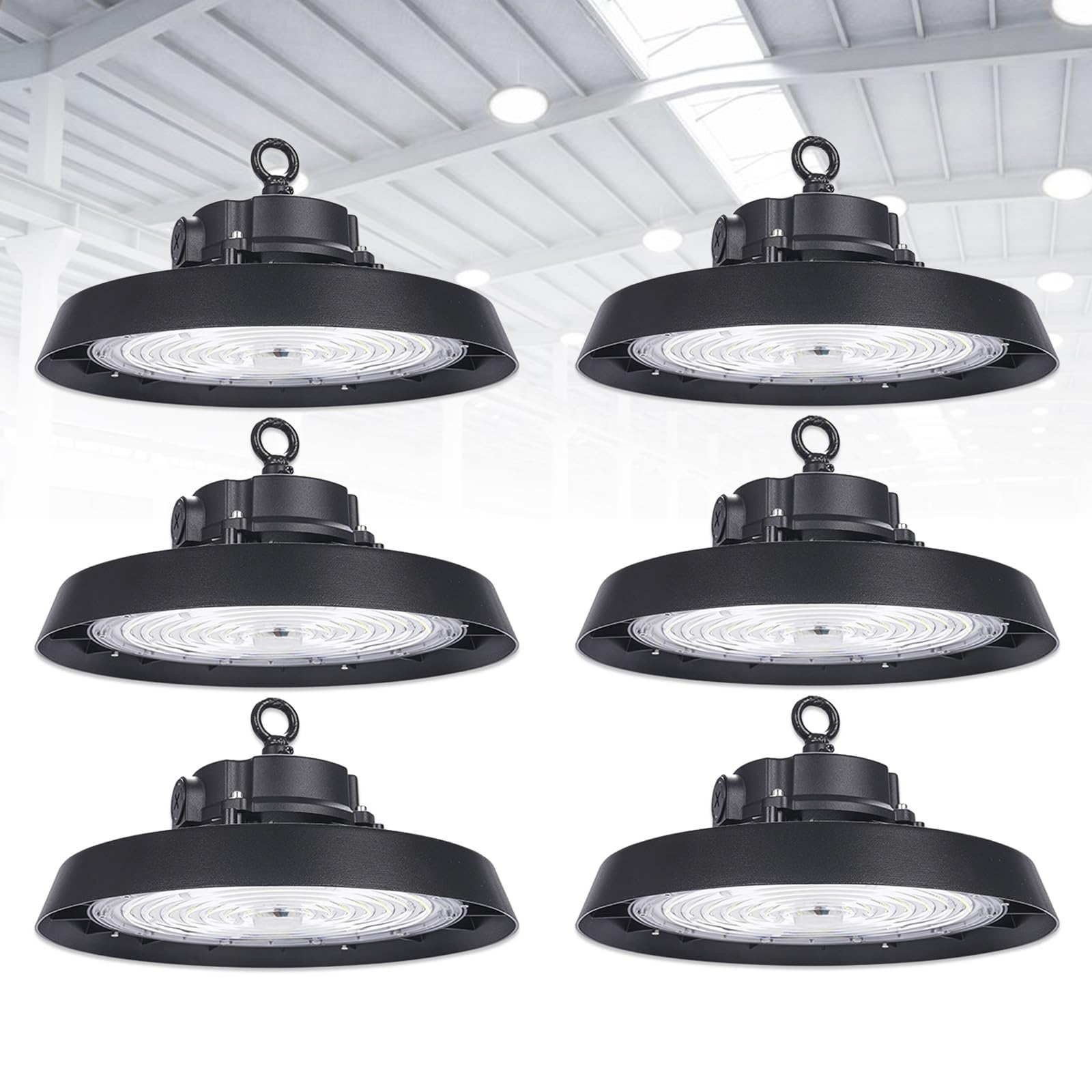 6 Pack CE UL Listed UFO LED High Bay Light 240W 180lm w 43 200LM Industrial Warehouse Lighting