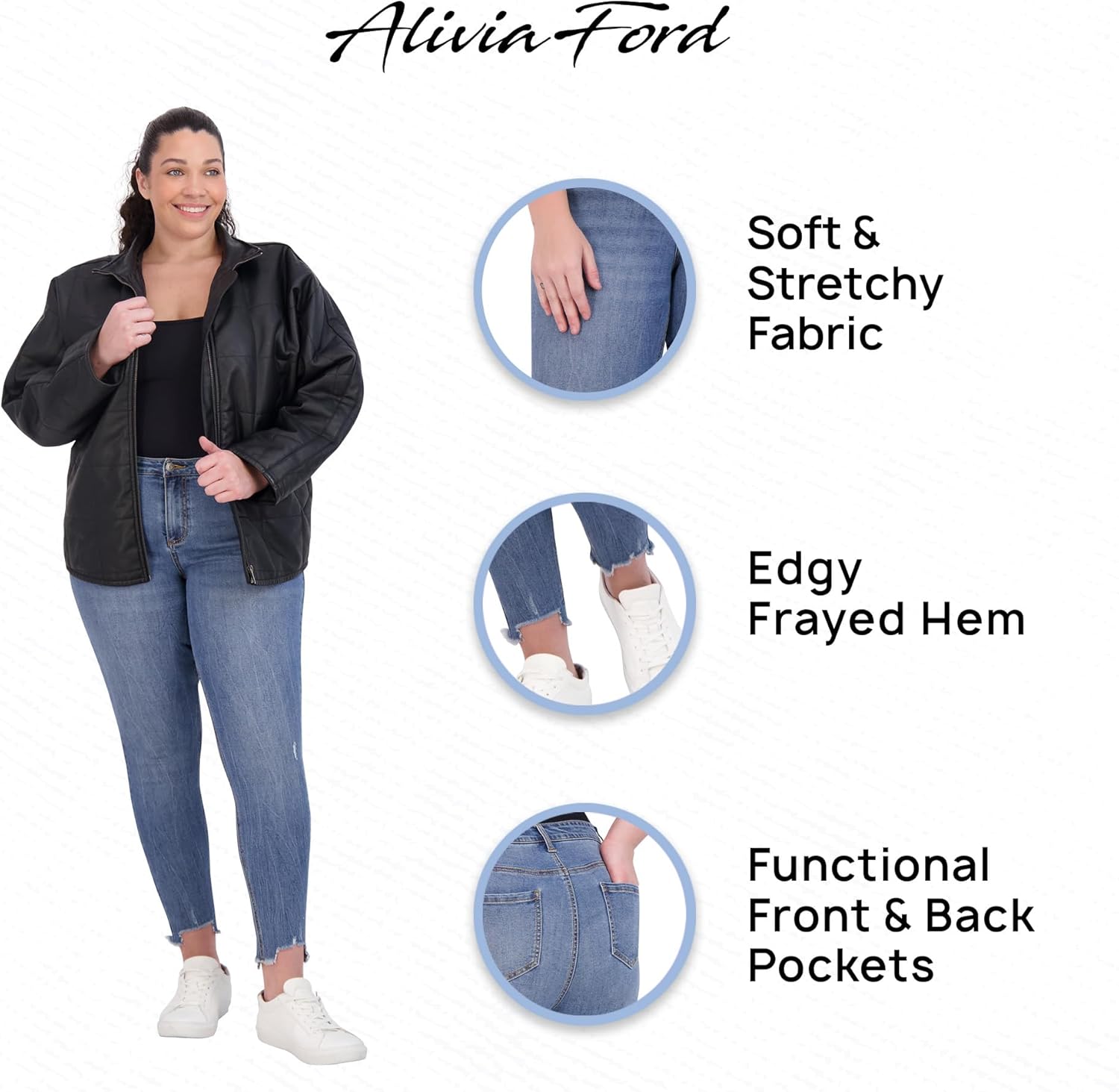 Plus Size Jeans for Women – High Waisted Skinny Jeans for Women – 29” - Image 6