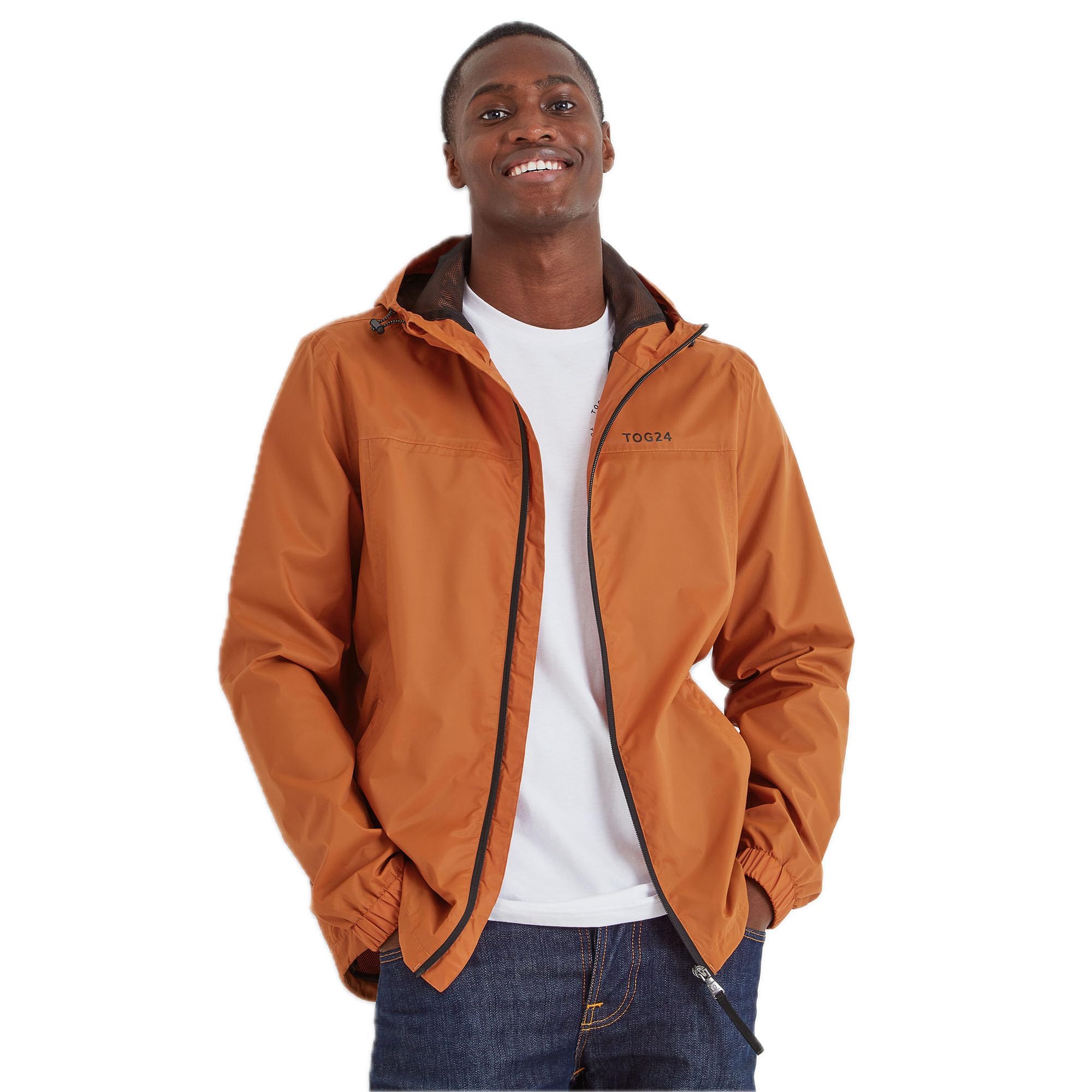 TOG24 Craven Mens Waterproof Packaway Jacket with Bag, Full Length Zip and Adjustable Hood, Breathable, Windproof